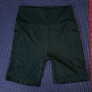 American Eagle Outfitters Dark Teal Green Bike Shorts w/ side pockets Size Small